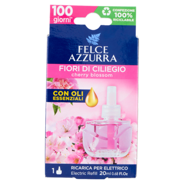 Felce Azzurra Aria di Casa Ricarica per Elettrico fiori di ciliegio e peonia 20 ml