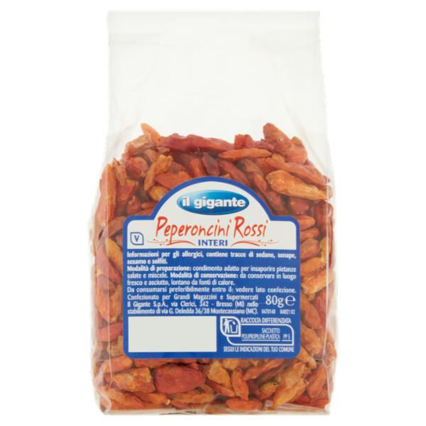 IL GIGANTE Peperoncini Rossi Interi 80 g