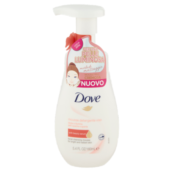 Dove Mousse Detergente Viso Illuminante pelli opache e spente 160 mL