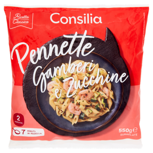 Consilia Pennette con Gamberi e Zucchine Surgelate 550 g