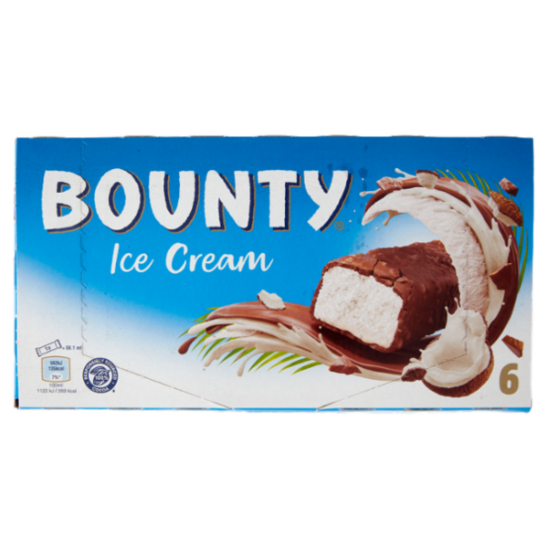 Bounty Barretta Gelato con cioccolato e cocco, Multipack da 6 x 39.1 g
