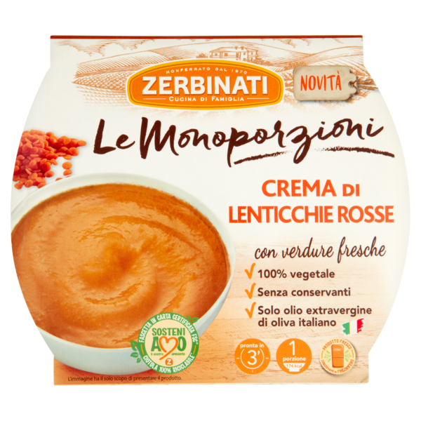Zerbinati Le Monoporzioni Crema di Lenticchie Rosse 310 g