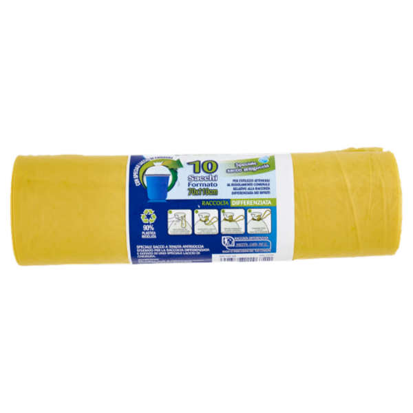 IL GIGANTE Sacco Rifiuti Condominio Raccolta Differenziata Formato 70x110cm 10 pz