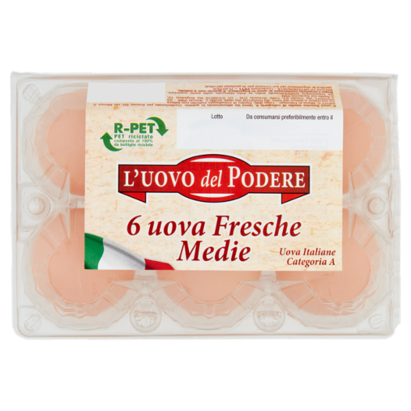 L'Uovo del Podere 6 uova Fresche Medie