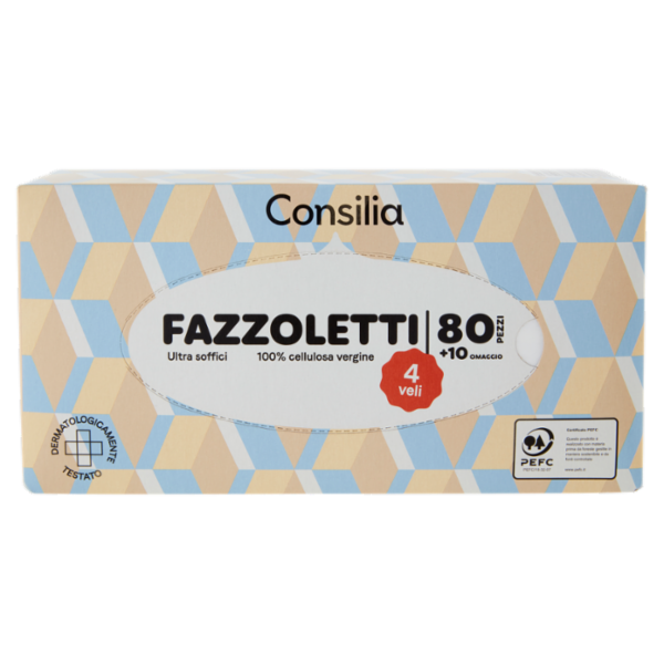 Consilia Fazzoletti di Carta 4 Veli 90 pezzi