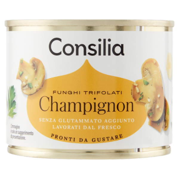 Consilia Funghi Champignon Trifolati in Olio di Semi di Girasole 180 g