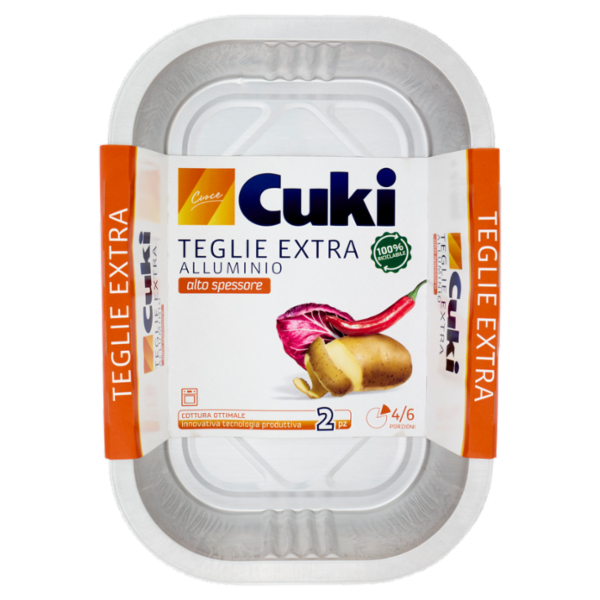 Cuki Cuoce Teglie Extra Alluminio alto spessore 4/6 Porzioni 2 pz