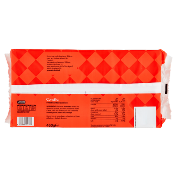 Consilia Fette Biscottate Classiche in Confezioni Salvafreschezza 13x4 fette 460 g