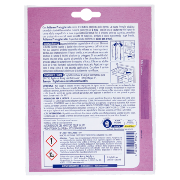 nuncas Antitarme Forte Fresco Lavanda 8 pz