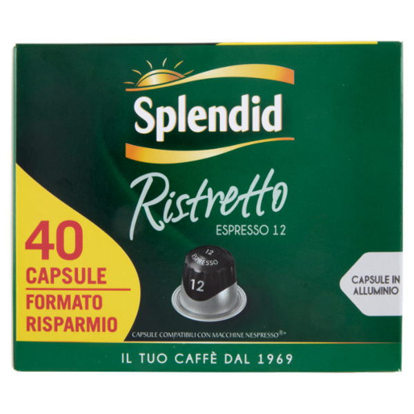 Splendid Ristretto 12- 40 Capsule Caffè Compatibili con Macchine Nespresso*® Original 208g