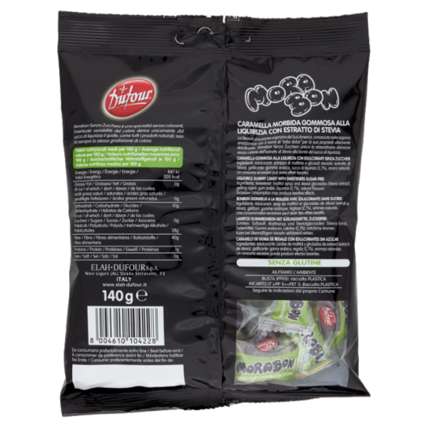 Dufour Morabon Gommose alla Liquirizia con Estratto di Stevia 140 g