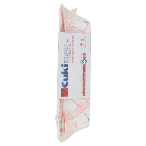 Cuki Conserva e Cuoce Vaschette in Cartoncino con Coperchi 1 Porzione 4 pz