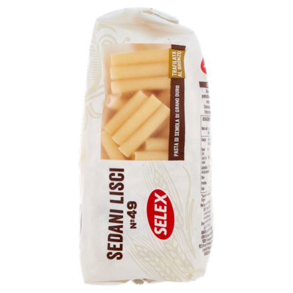 Selex Pasta di Semola Trafilata al Bronzo Sedani Lisci 500 g
