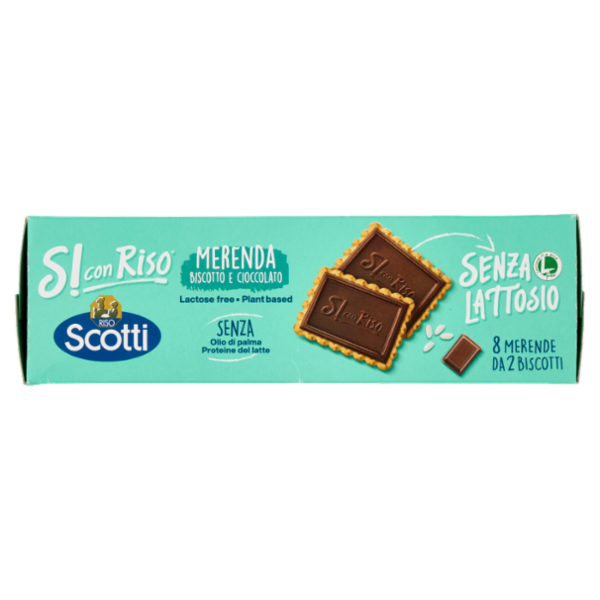 Riso Scotti Si con Riso Senza Lattosio Merenda biscotto e cioccolato 8 x 25 g
