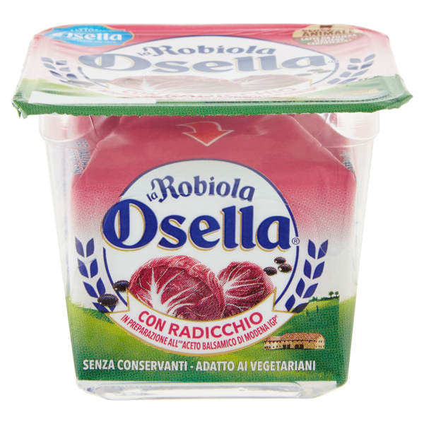 La Robiola Osella specialità di formaggio fresco con radicchio all'Aceto Balsamico di Modena IGP 90g