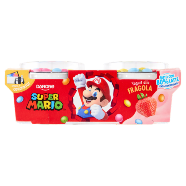 Danone Yogoloso Yogurt alla Fragola Super Mario 2 Vasetti 220 g