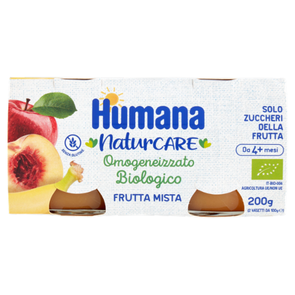 Humana Omogeneizzato Biologico Frutta Mista 2 x 100 g