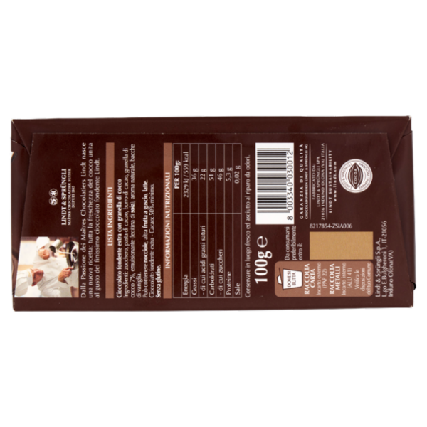 Lindt Gamme Bleue Tavoletta Cioccolato Fondente Cocco 100 g