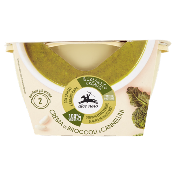 alce nero Crema di Broccoli e Cannellini 580 g