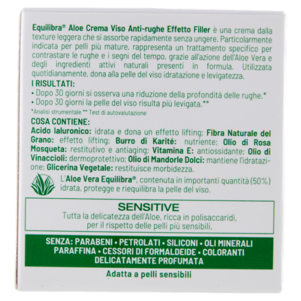 equilibra Aloe 3+ Crema Viso Anti-Rughe Effetto Filler 50 ml