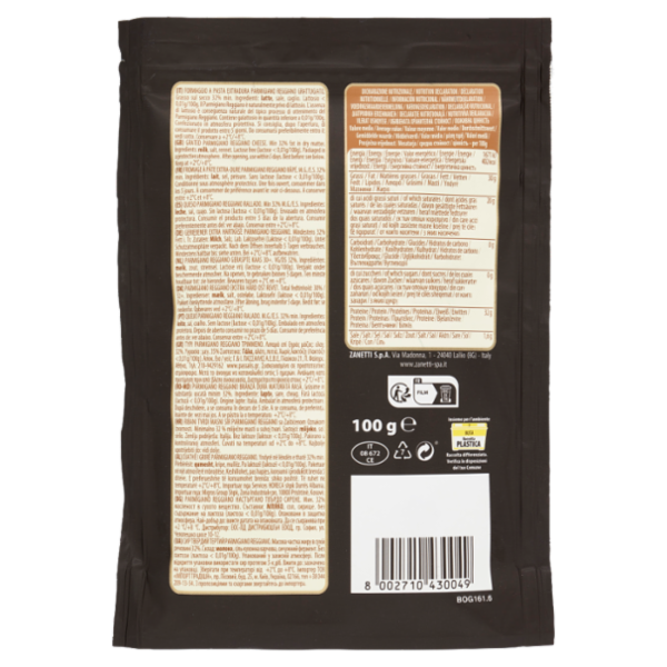 Zanetti Parmigiano Reggiano DOP Grattugiato Fresco 100 g