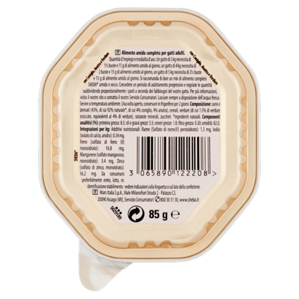 Sheba Creazioni Speciali Cibo Umido Gatto in Salsa con Coniglio, Anatra e Verdure 85 g