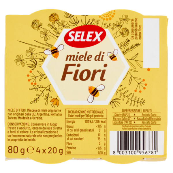 Selex Miele di Fiori 4x20 g