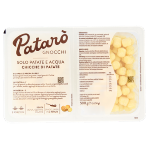 Patarò Gnocchi Solo Patate e Acqua Chicche Di Patate 2 x 250 g