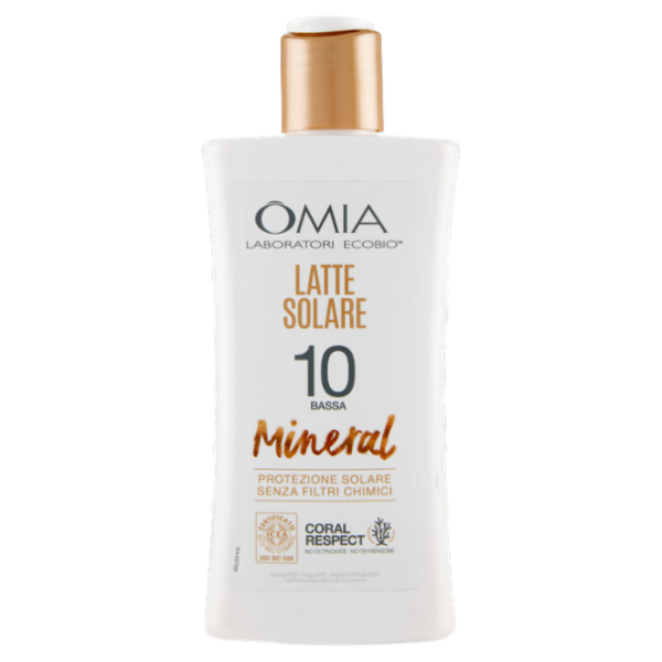 Omia Laboratori Ecobio Latte Solare 10 Bassa Mineral 200 ml