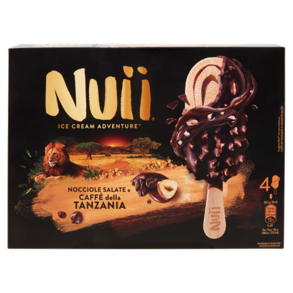 NUII Nocciole Salate e Caffè della Tanzania 4 x 66,5 g