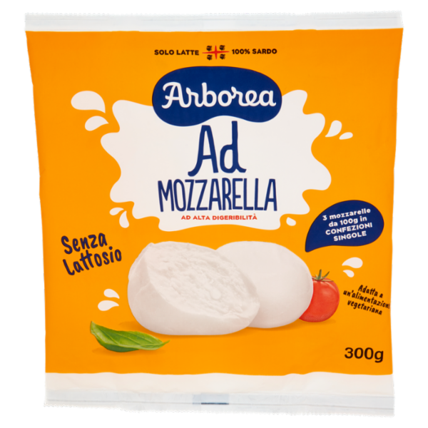Arborea Ad Mozzarella ad Alta Digeribilità Senza Lattosio 3 x 100 g