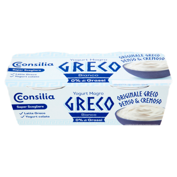 Consilia Saper Scegliere Yogurt Magro Greco Bianco 0% di Grassi 2 x 150 g