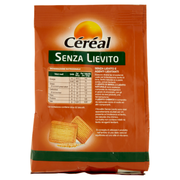 Céréal biscotti Novellini Senza Lievito, con latte e miele, frollini senza Agenti Lievitanti - 250 g