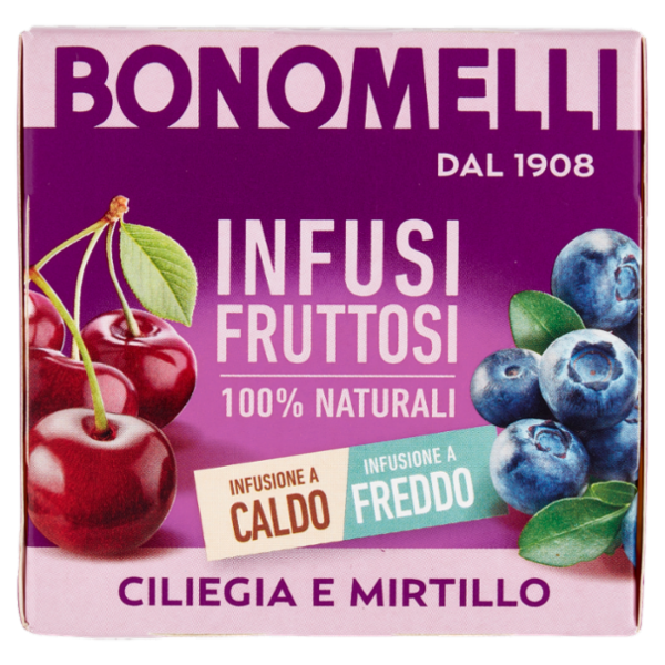 Bonomelli Infusi Fruttosi 100% Naturali Ciliegia e Mirtillo 12 Filtri 24 g