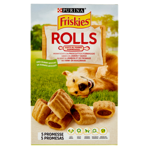 PURINA FRISKIES Rolls Aromatizzati con Prosciutto e Formaggio 320 g