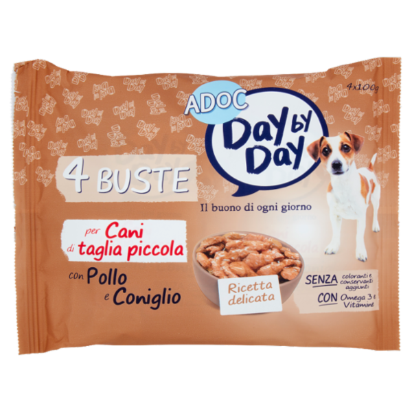 ADoC Day by Day per Cani di taglia piccola con Pollo e Coniglio 4 x 100 g