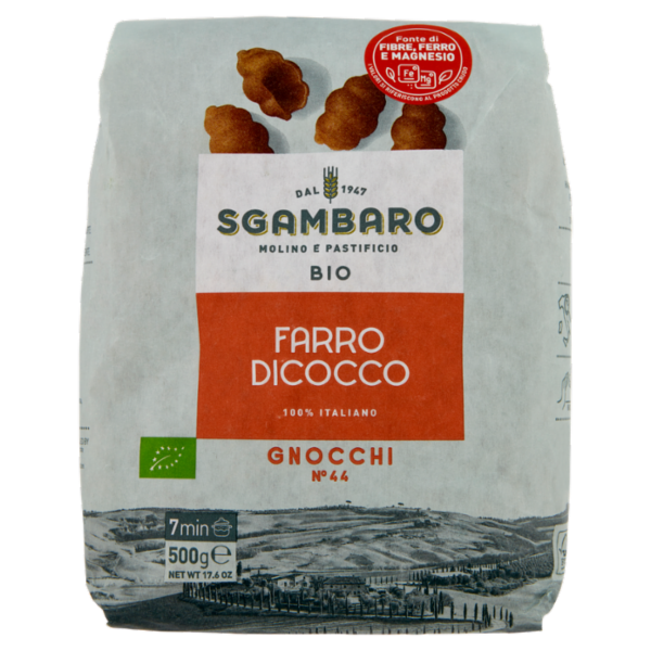 Sgambaro Bio Farro Dicocco Gnocchi N°44 500 g