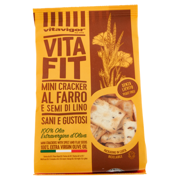 vitavigor VitaFit Mini Cracker al Farro e Semi di Lino 150 g