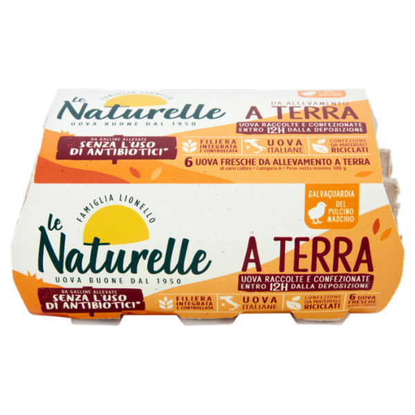 le Naturelle 6 Uova Fresche da Allevamento a Terra 300 g