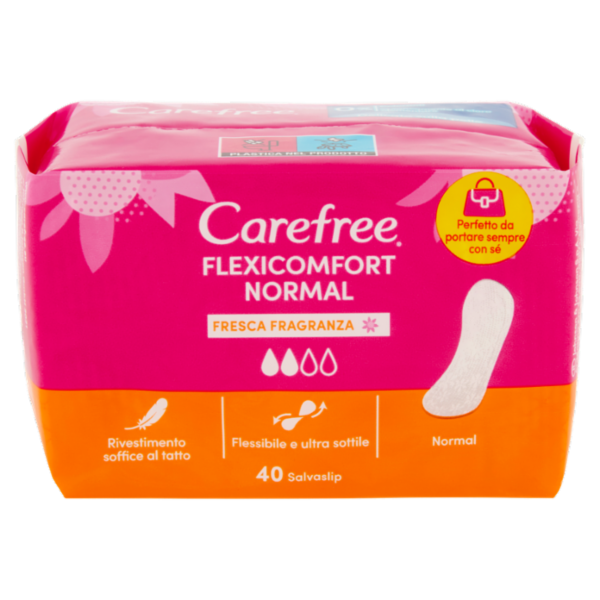 Carefree Flexicomfort Normal Fresca Fragranza Salvaslip 40 pz