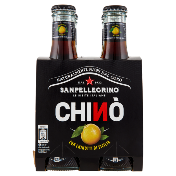 SANPELLEGRINO Bibite Gassare, CHINO' 20 cl x 4 (Vetro)