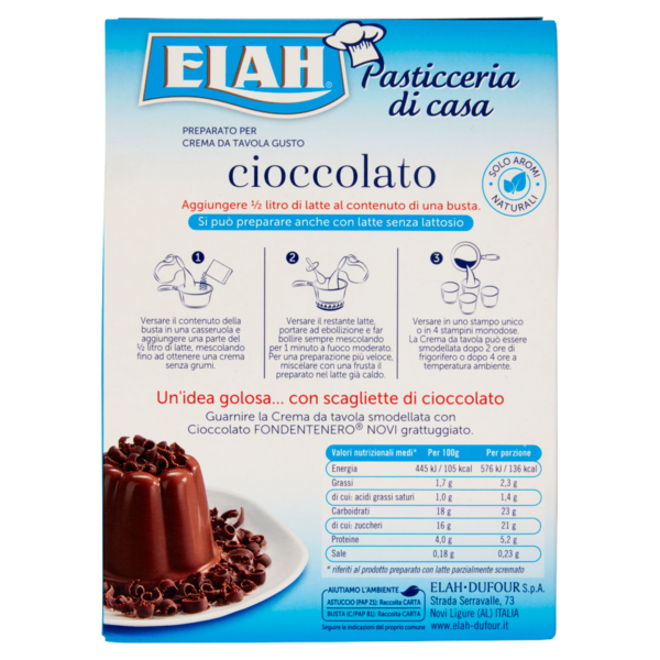 Elah Preparato per Crema da Tavola Gusto cioccolato 80 g