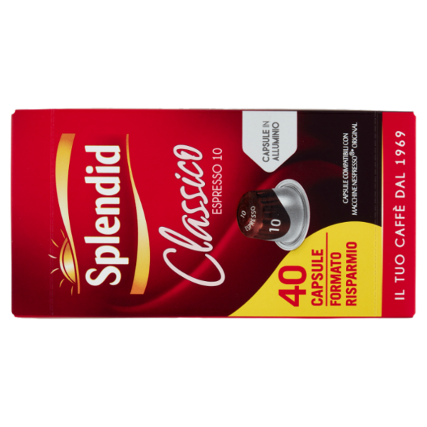Splendid Classico 10 - 40 Capsule Caffè Compatibili con Macchine Nespresso*® Original 208g