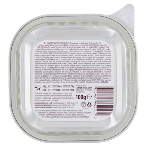 almo nature Daily Adult Dog con Agnello e Patate 100 g