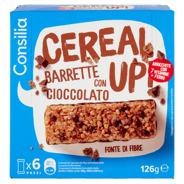 Consilia Barrette di Cereali con Cioccolato al Latte 6x21 g