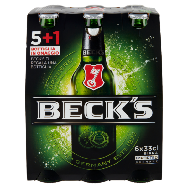 BECK'S Birra pilsner tedesca bottiglia 5+1 33cl