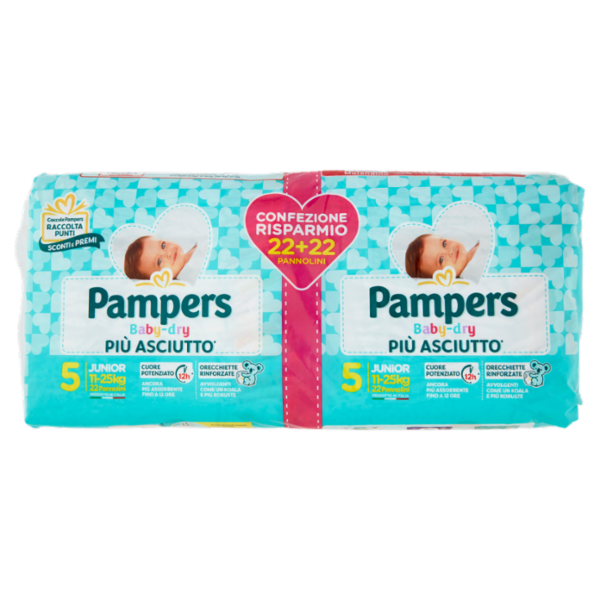 Pampers Baby-dry 5 Junior 22+22 pz