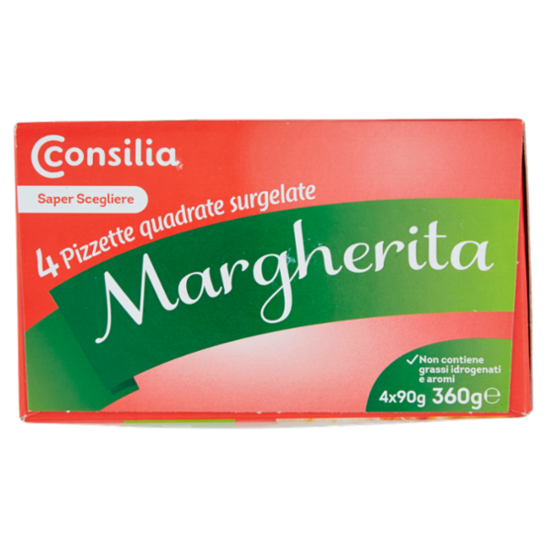 Consilia Saper Scegliere 4 Pizzette quadrate surgelate Margherita 4 x 90 g