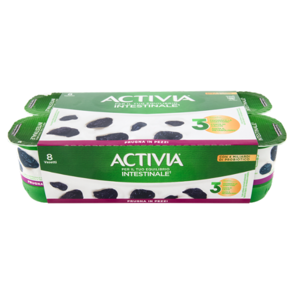 ACTIVIA Yogurt con Probiotico Bifidus, gusto Prugna, 8x125g