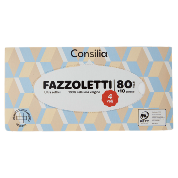 Consilia Fazzoletti di Carta 4 Veli 90 pezzi